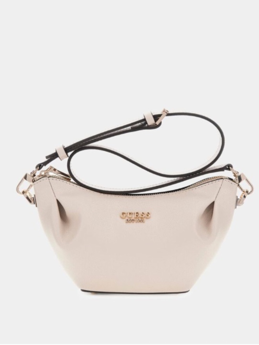 GUESS Cream Shoulder Hobo Bag with Gold Hardware